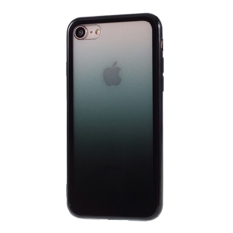 Hoesje iPhone 7 / 8 / SE 2 Rood Zwart Hybride Verloopkleuren