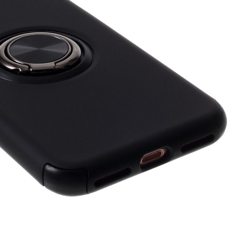 Hoesje iPhone 7 / 8 / SE 2 Rood Zwart Magnetische Roterende Ring