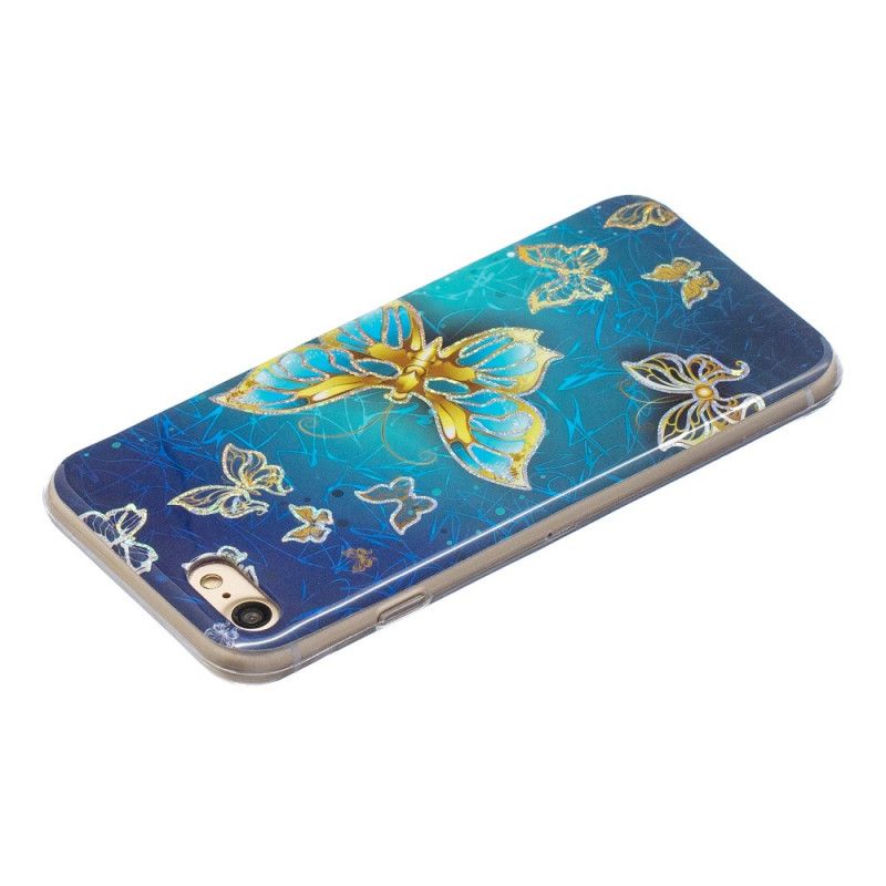 Hoesje voor iPhone 7 / 8 / SE 2 Glitter Design Vlinders