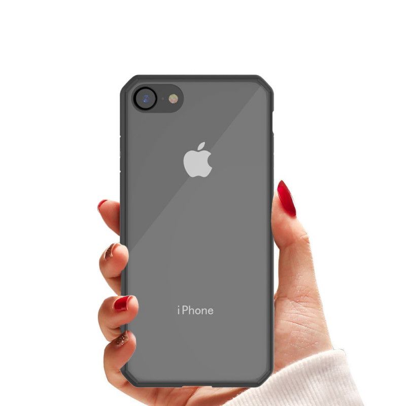Hoesje voor iPhone 7 / 8 / SE 2 Rood Zwart Transparant Gekleurde Randen
