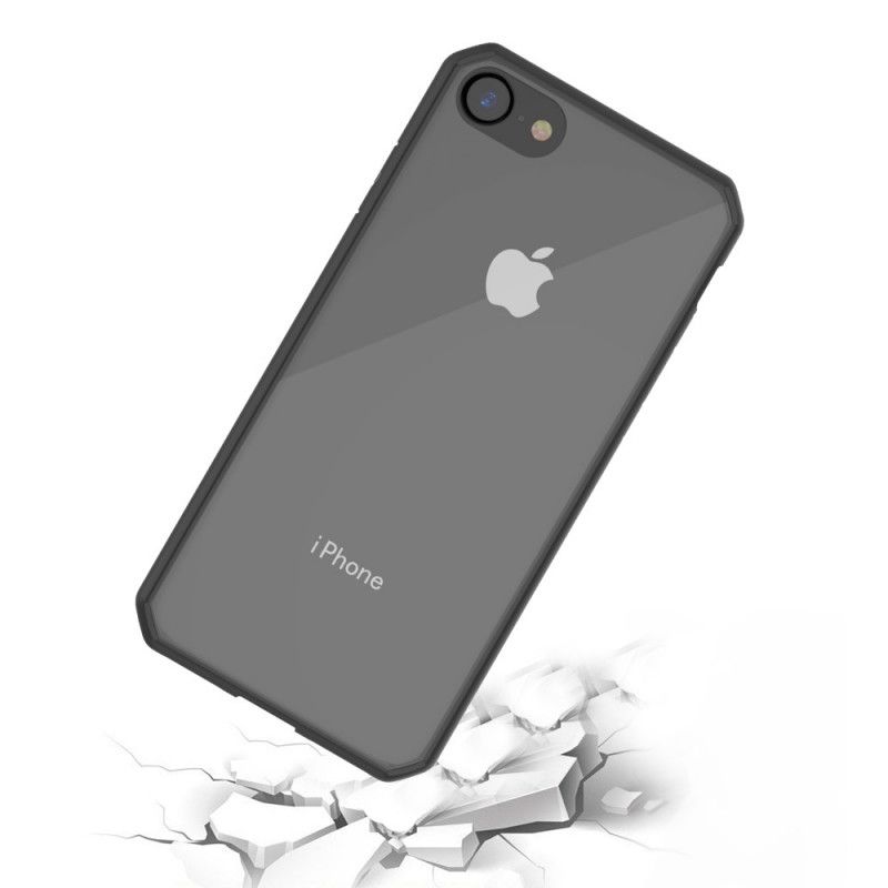 Hoesje voor iPhone 7 / 8 / SE 2 Rood Zwart Transparant Gekleurde Randen