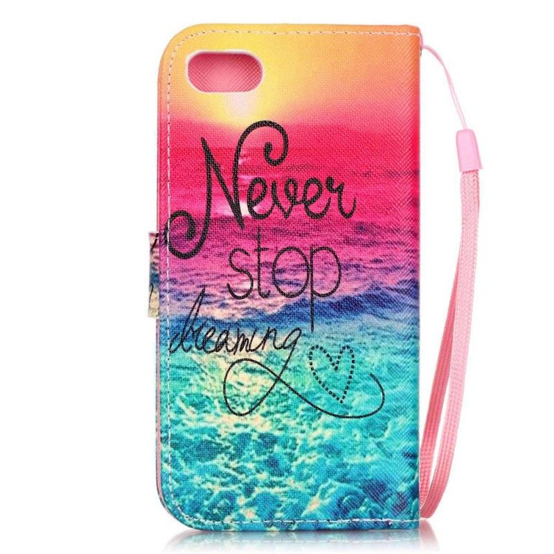 Leren Hoesje iPhone 7 / 8 / SE 2 Stop Nooit Met Dromen