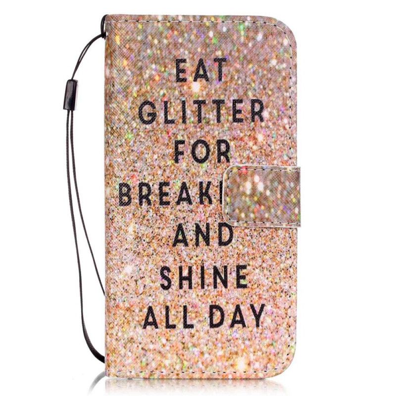 Leren Hoesje voor iPhone 7 / 8 / SE 2 Eet Glitter