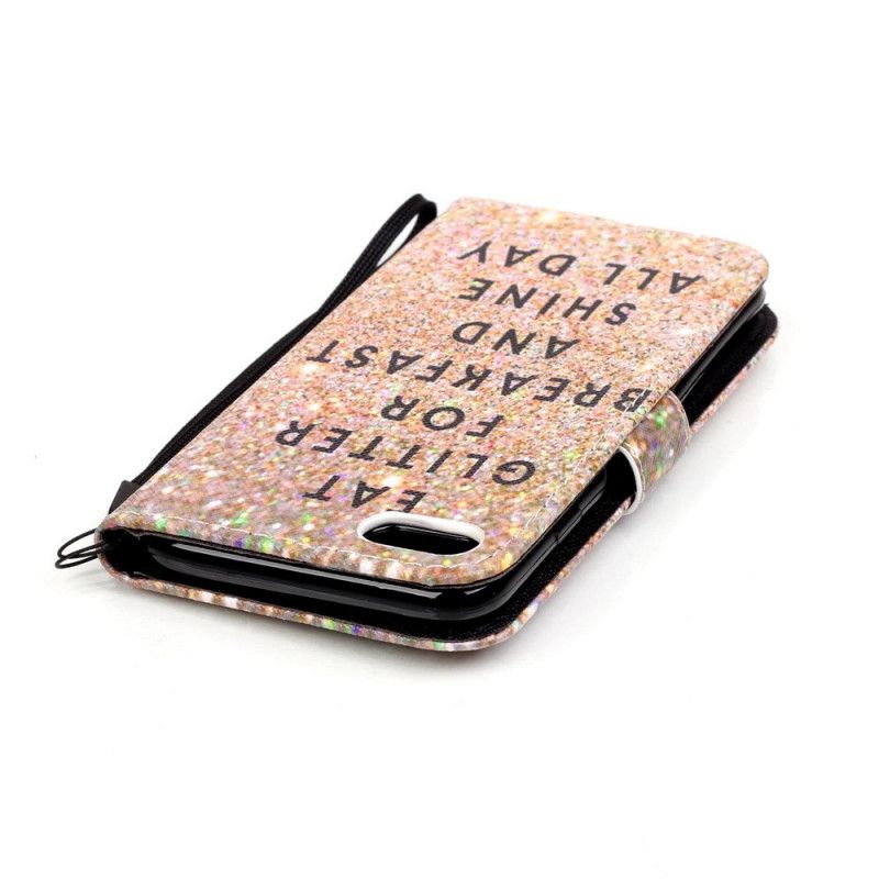 Leren Hoesje voor iPhone 7 / 8 / SE 2 Eet Glitter