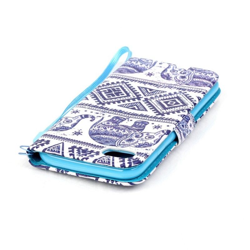 Leren Hoesje voor iPhone 7 / 8 / SE 2 Tribale Olifanten