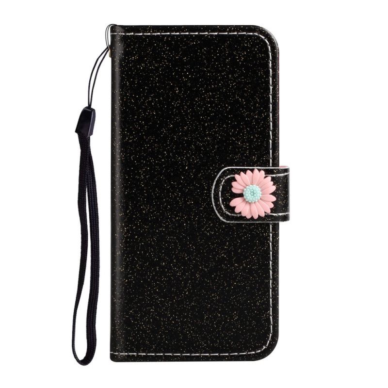 Leren Hoesje voor iPhone 7 / 8 / SE 2 Zilver Roze Pailletten En Bloemenbedel