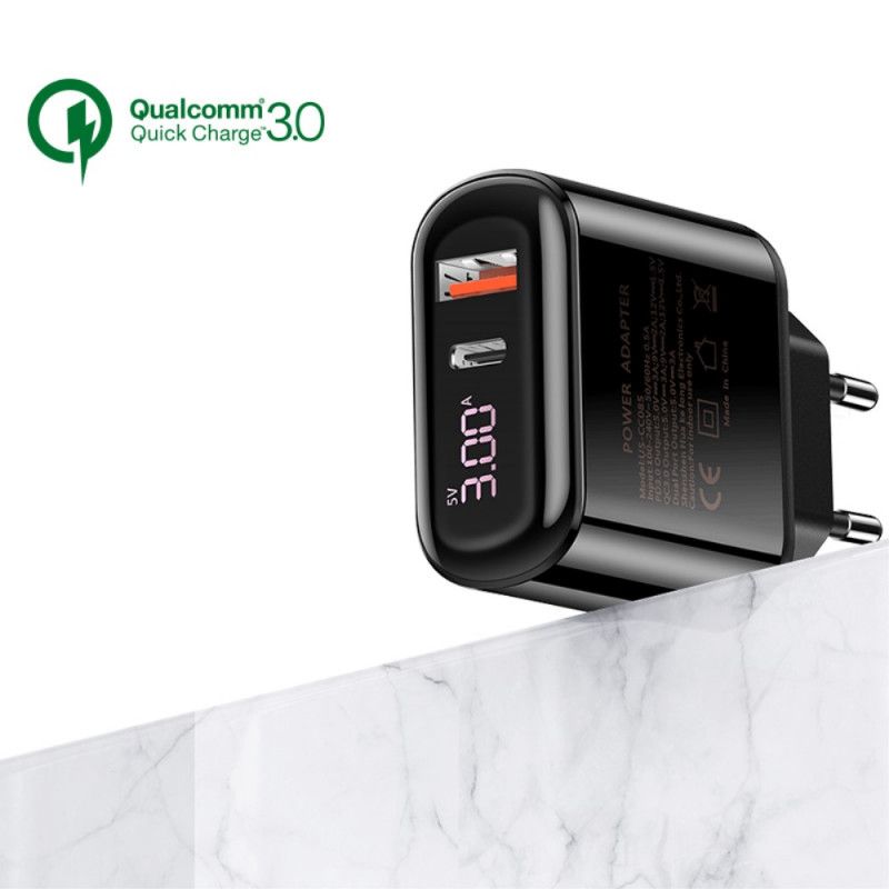 Usams Fast Charger Digitaal Display