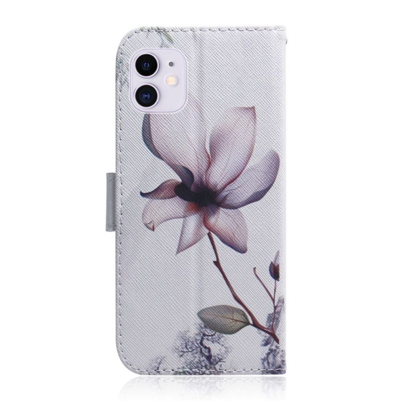 Bescherming Hoesje iPhone 12 Mini Telefoonhoesje Oud Roze Bloem