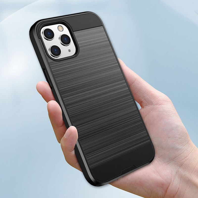Case Hoesje iPhone 12 Mini Grijs Zwart Telefoonhoesje Geborsteld