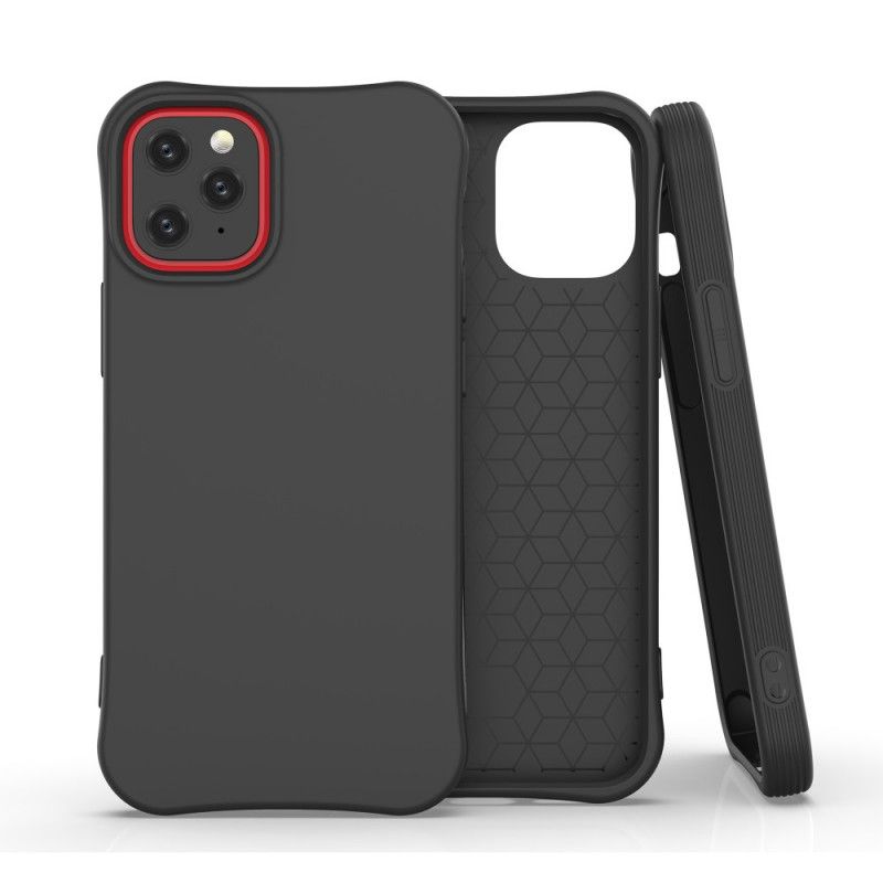 Case Hoesje iPhone 12 Mini Rood Zwart Telefoonhoesje Flexibele Mat Siliconen