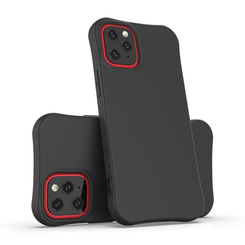 Case Hoesje iPhone 12 Mini Rood Zwart Telefoonhoesje Flexibele Mat Siliconen