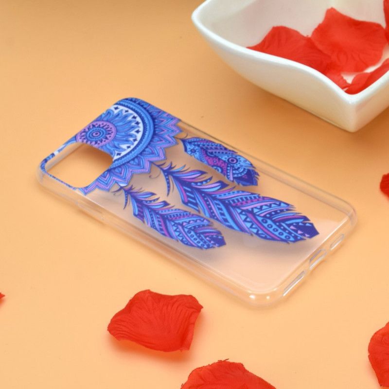 Case Hoesje iPhone 12 Mini Telefoonhoesje Vanger Droomt Blauwe Veren