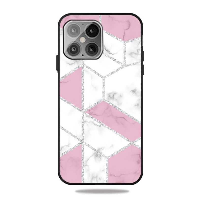 Cover Hoesje iPhone 12 Mini Grijs Zwart Telefoonhoesje Gestileerd Marmer