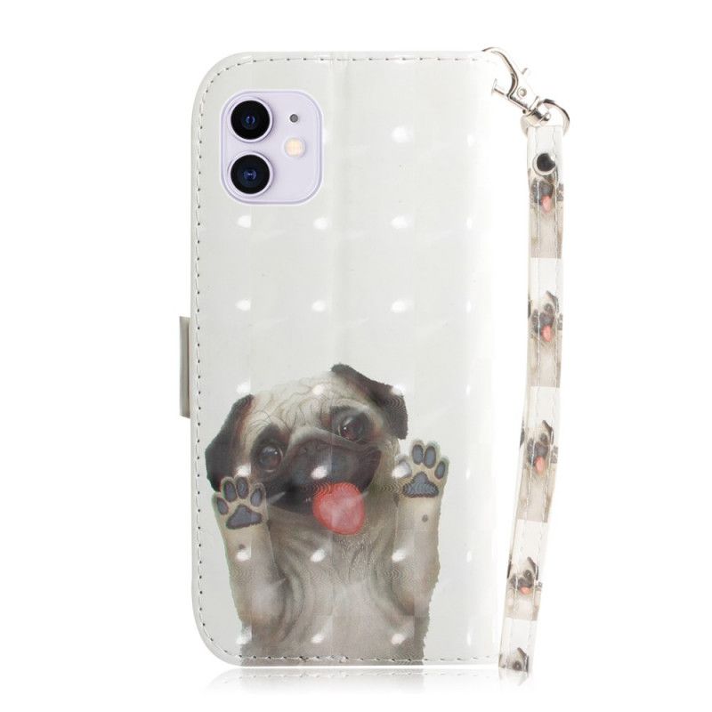 Flip Case Leren iPhone 12 Mini Hou Van Mijn Hond Met String