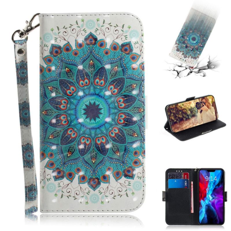 Flip Case Leren iPhone 12 Mini Meesterlijke Mandala Met String