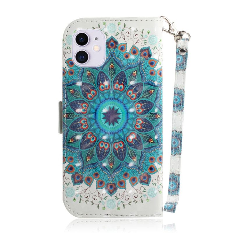 Flip Case Leren iPhone 12 Mini Meesterlijke Mandala Met String