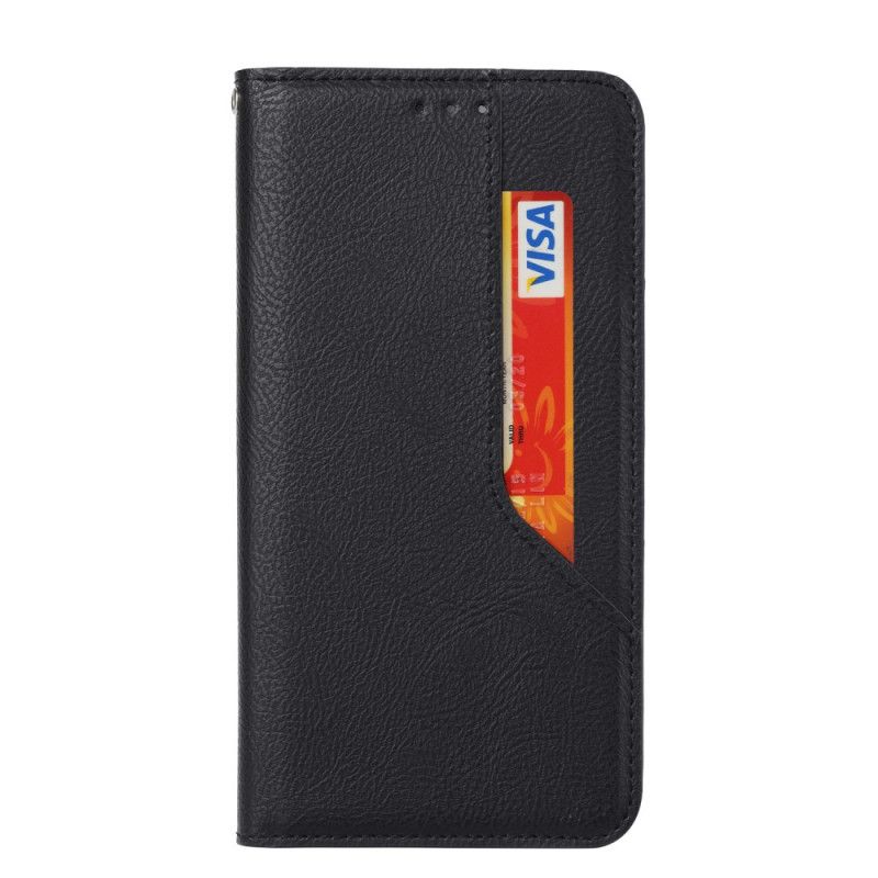Folio-hoesje iPhone 12 Mini Rood Zwart Kaarthouder Vooraan