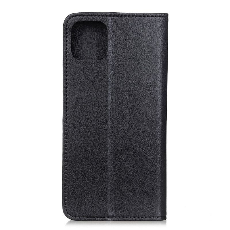 Folio-hoesje iPhone 12 Mini Rood Zwart Telefoonhoesje Elegant Split Lychee Leer