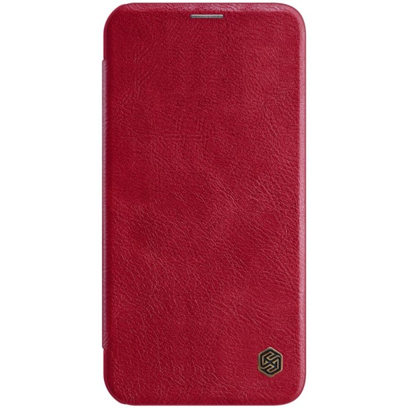 Folio-hoesje iPhone 12 Mini Rood Zwart Telefoonhoesje Nillkin Qin-Reeks