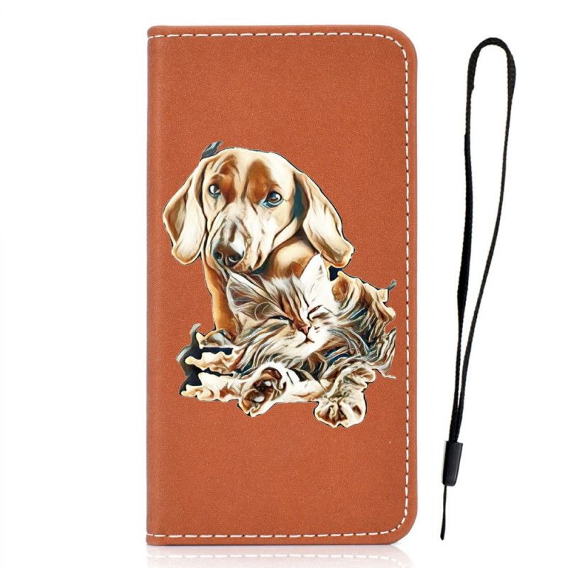 Folio-hoesje iPhone 12 Mini Telefoonhoesje Hond En Kat