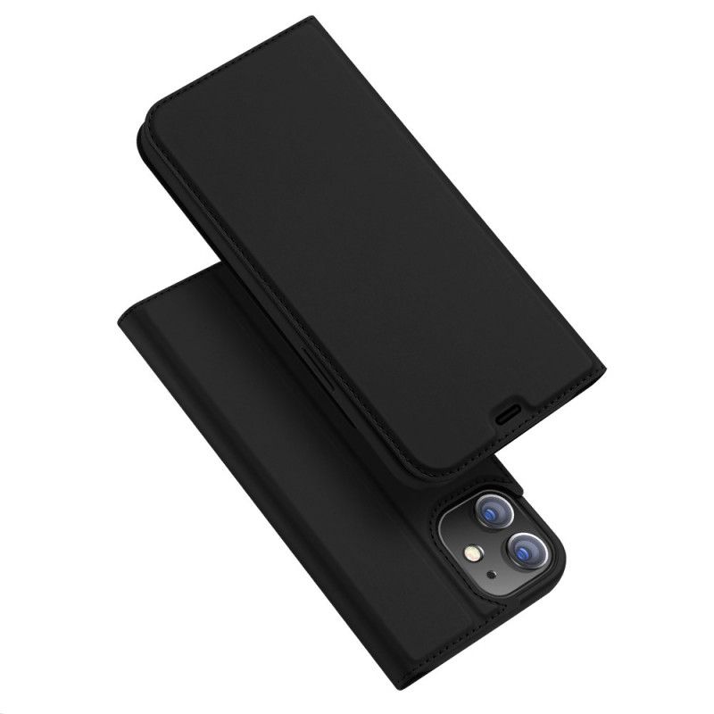 Folio-hoesje voor iPhone 12 Mini Donkerblauw Zwart Skin Pro Serie Dux Ducis
