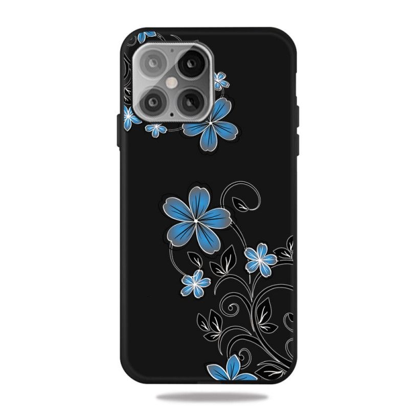 Hoesje iPhone 12 Mini Blauwe Bloemen