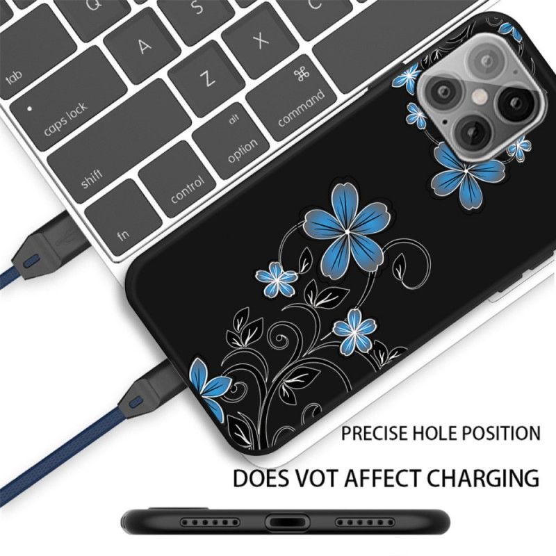 Hoesje iPhone 12 Mini Blauwe Bloemen