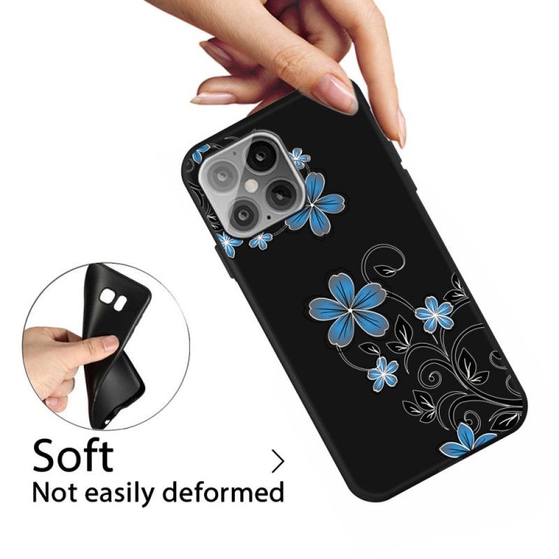 Hoesje iPhone 12 Mini Blauwe Bloemen