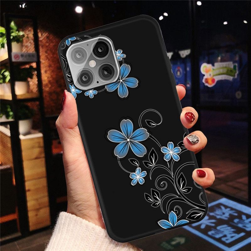 Hoesje iPhone 12 Mini Blauwe Bloemen