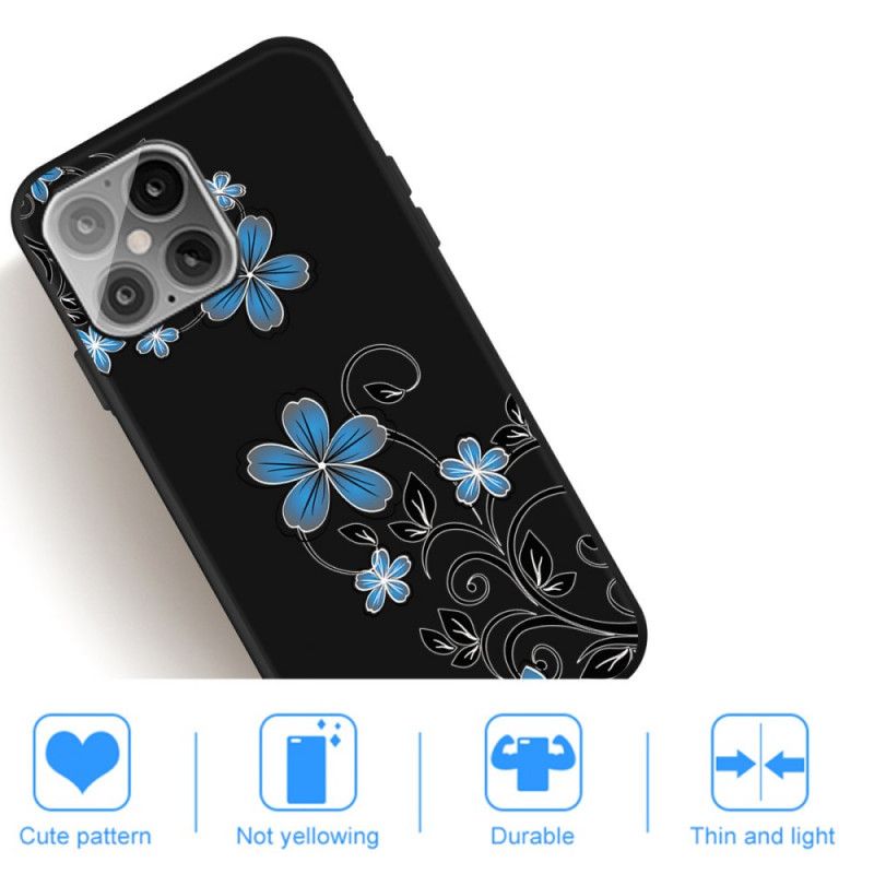 Hoesje iPhone 12 Mini Blauwe Bloemen