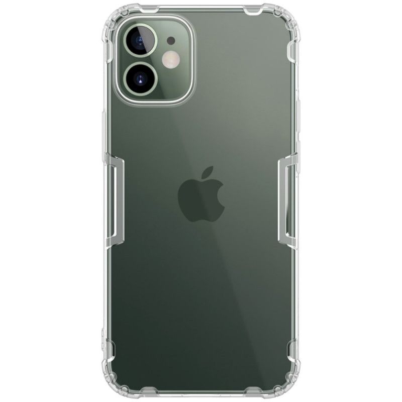 Hoesje iPhone 12 Mini Grijs Wit Natuurlijk Doorschijnend Nillkin