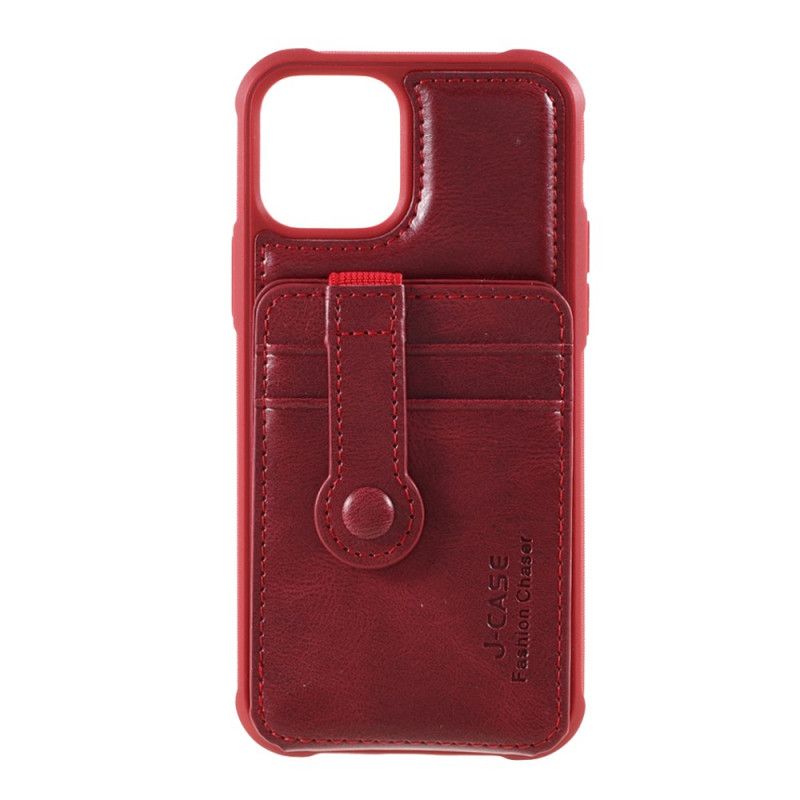 Hoesje iPhone 12 Mini Rood Zwart J-Case Kaarthouder
