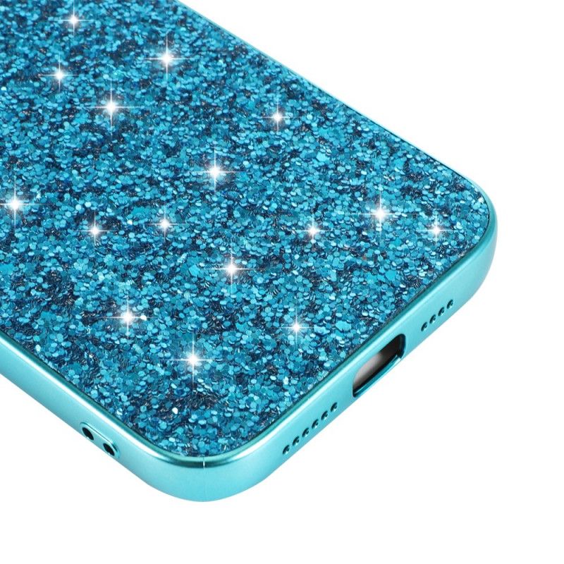 Hoesje iPhone 12 Mini Rood Zwart Premium Glitter