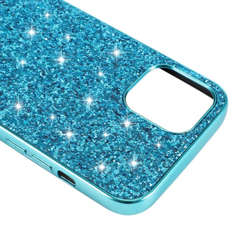 Hoesje iPhone 12 Mini Rood Zwart Premium Glitter