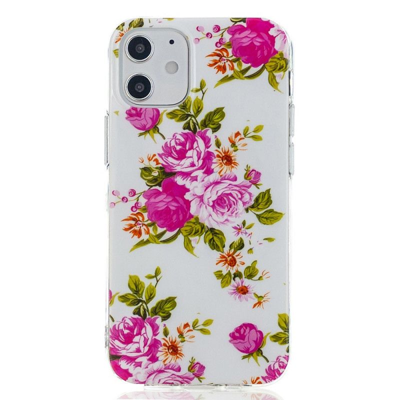 Hoesje iPhone 12 Mini Telefoonhoesje Fluorescerende Vrijheidsbloemen