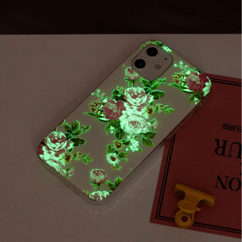 Hoesje iPhone 12 Mini Telefoonhoesje Fluorescerende Vrijheidsbloemen