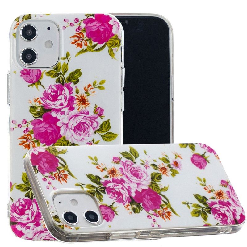 Hoesje iPhone 12 Mini Telefoonhoesje Fluorescerende Vrijheidsbloemen