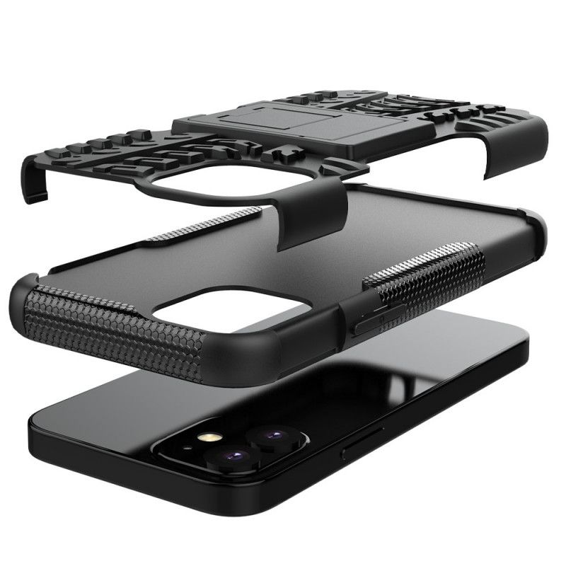 Hoesje iPhone 12 Mini Wit Zwart Ultrabestendige Premium