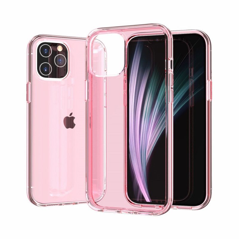 Hoesje voor iPhone 12 Mini Roze Grijs Transparant Gekleurd