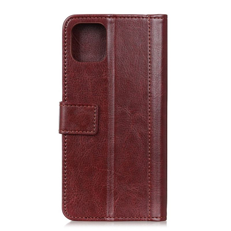 Leren Hoesje iPhone 12 Mini Rood Zwart Retro Klinknagelversie