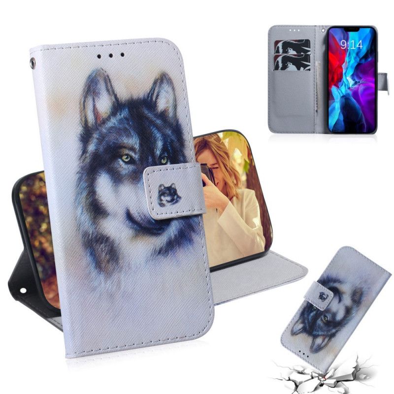 Leren Hoesje voor iPhone 12 Mini Honden Blik