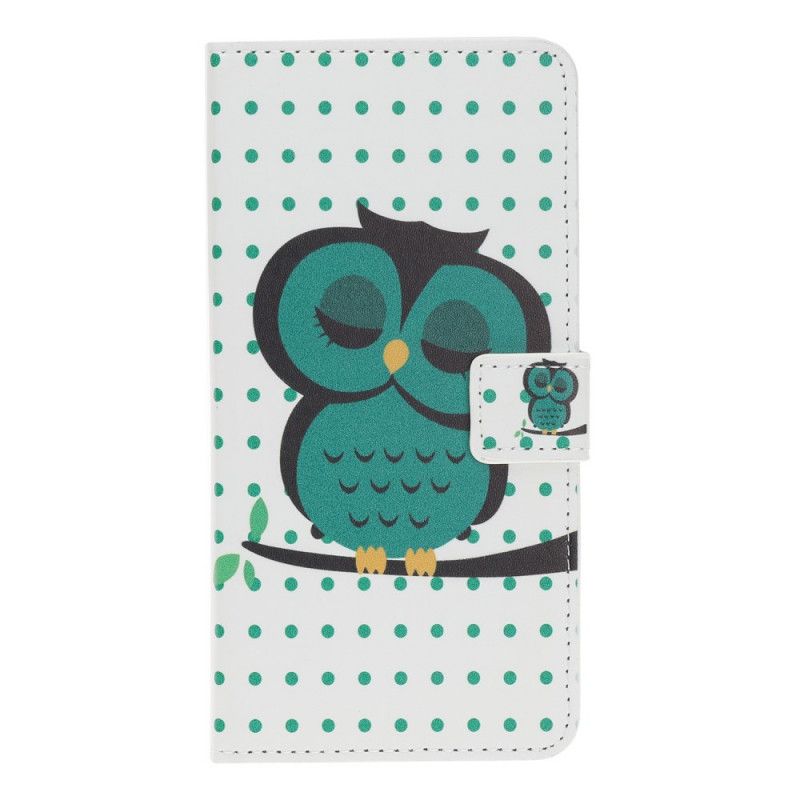 Leren Hoesje voor iPhone 12 Mini Slapende Uil