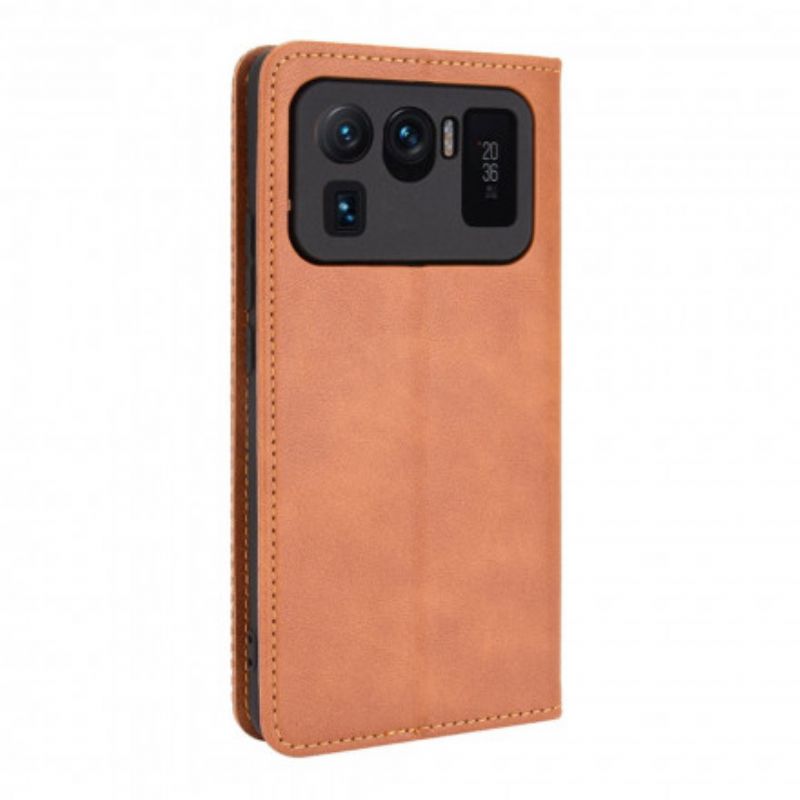 Folio-hoesje Xiaomi Mi 11 Ultra Telefoonhoesje Gestileerd Vintage Leereffect