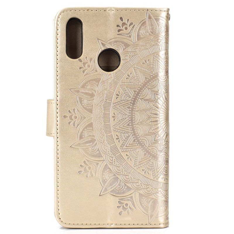 Flip Case Leren Honor 8X Magenta Grijs Zon Mandala