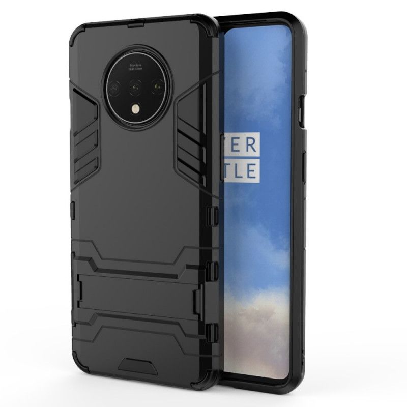 Cover Hoesje OnePlus 7T Rood Zwart Telefoonhoesje Ultrabestendig Met Ondersteuning