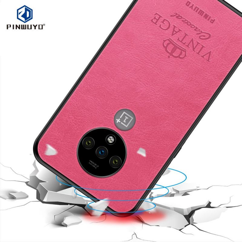 Hoesje OnePlus 7T Magenta Zwart Eervolle Vintage Pinwuyo