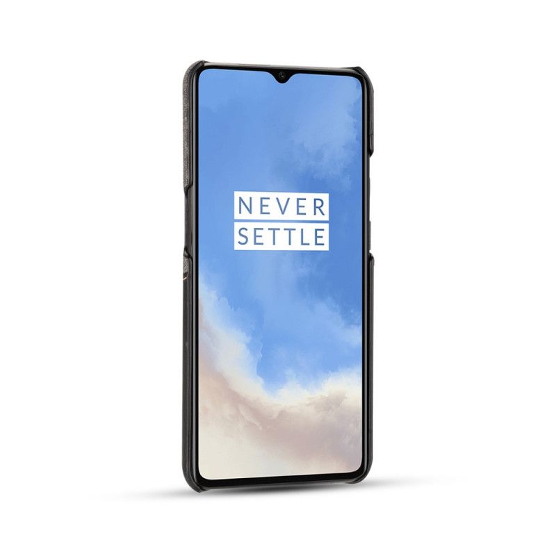 Hoesje OnePlus 7T Rood Zwart Stoffen Sleuf