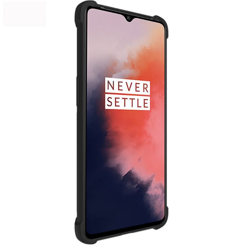 Hoesje voor OnePlus 7T Grijs Zwart Flexibele Siliconen Met Imak-Schermfolie