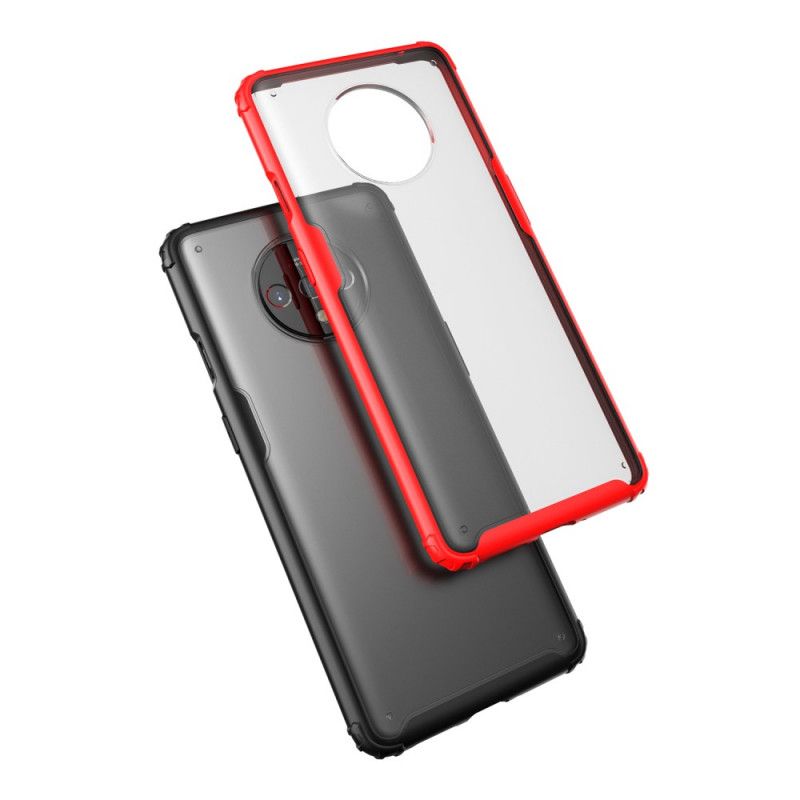 Hoesje voor OnePlus 7T Rood Zwart Frosted Hybride