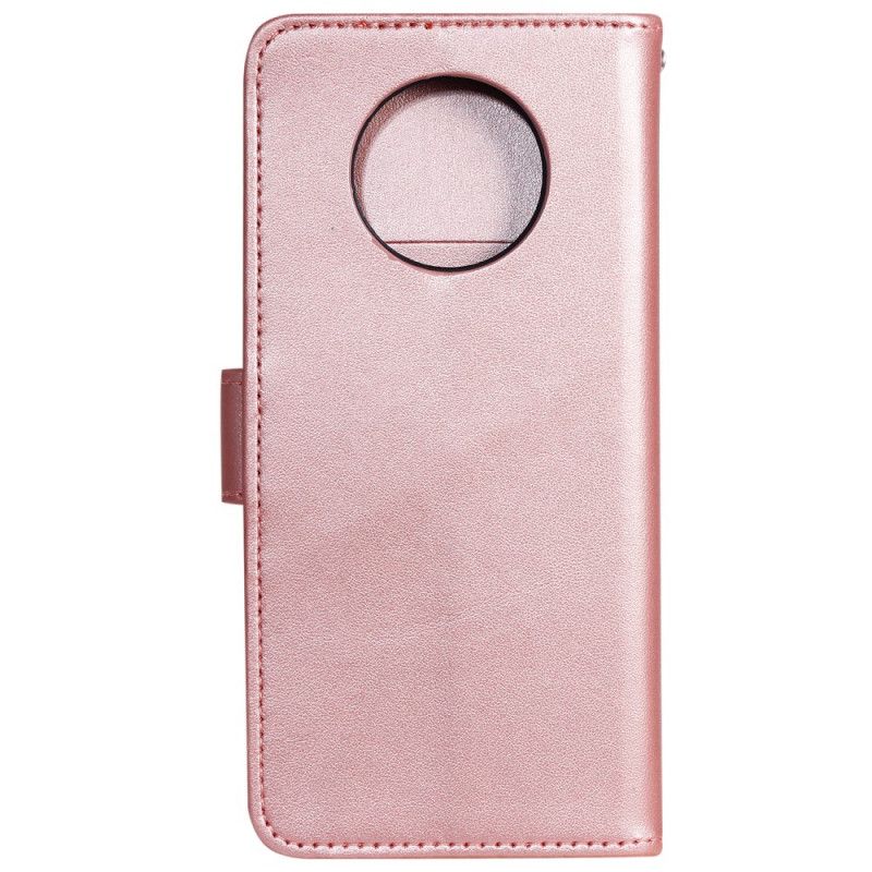 Leren Hoesje OnePlus 7T Magenta Grijs String Mijmering